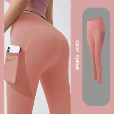 Image de Leggings de Sport Sans Couture avec Poches - Yoga & Course