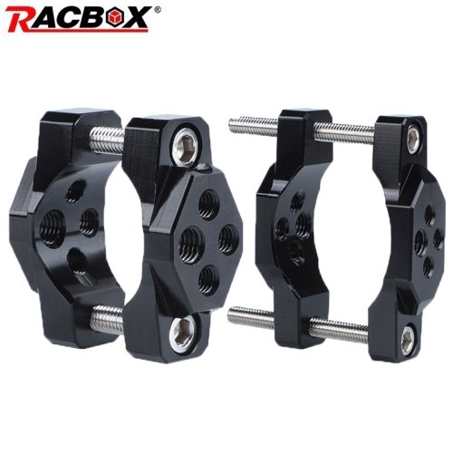 Image of Universal Motorcycle Handlebar Mount Bracket for 17-54mm Diameter – Durable Aluminum Alloy Auxiliary Light Holder with Adjustable Clamp and Secure Fixation for Headlight, Spotlight, or Accessory