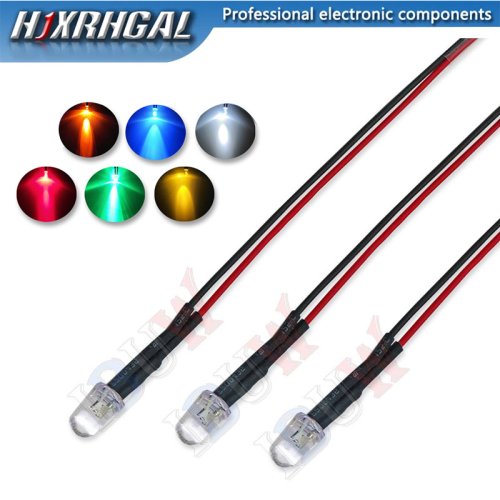 Image de LED Précâblées 3mm & 5mm - 10 Pièces Multicolores