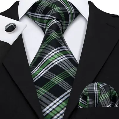 Image de Cravate Homme Soie Élégante - Vert Sarcelle & Bleu