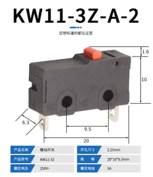 Image de Interrupteur de fin de course KW11 - Micro-rouleau 5 pièces