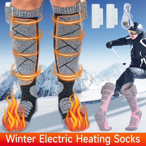 Image of Premium Electric Heated Socks with 3-Mode Temperature Control – Warm, Thermal Winter Footwear for Skiing, Hiking, and Outdoor Adventures
