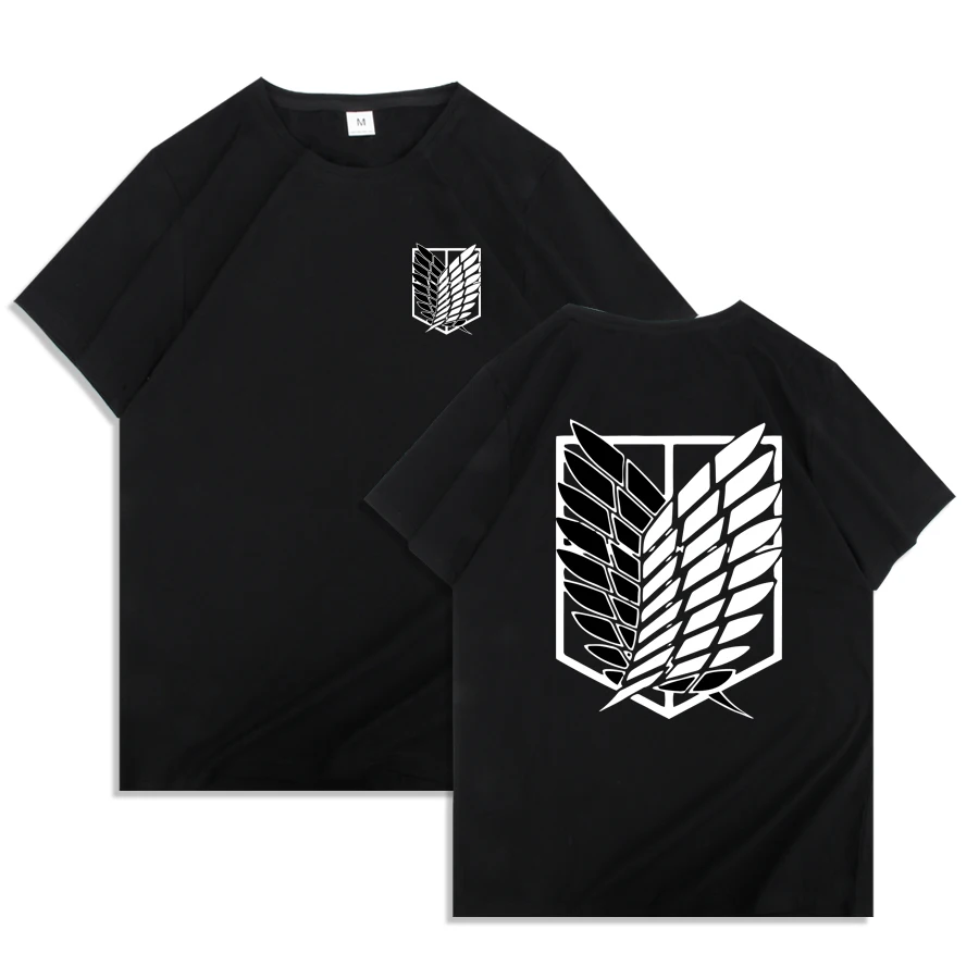 Afbeelding van Unisex Japanse Anime T-Shirt met Aanval op Titan Motief – Kawaii Cartoon Design voor Mannen en Vrouwen, Harajuku Stijl Zomer Top