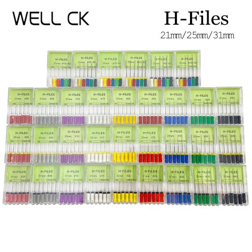 Imagen de Herramientas Dentales Endodónticas de Acero Inoxidable - File H para Raíz Canal, Tamaños 21mm, 25mm y 31mm