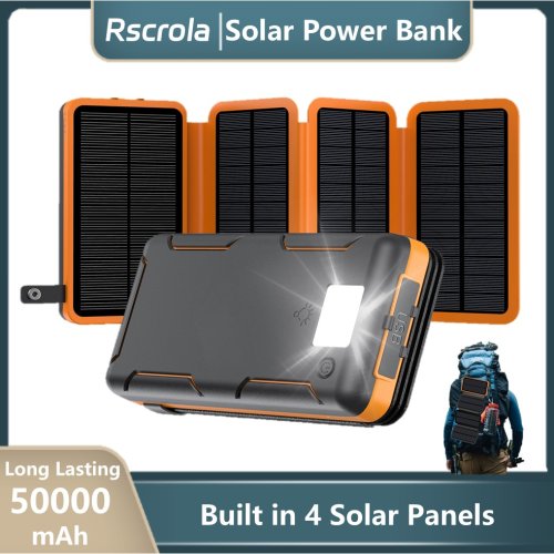 Immagine di Batteria Solare Portatile 50000mAh - Pieghevole e Ricarica Rapida