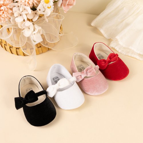 Zdjęcie Buty dla niemowląt z kokardką, księżniczka, sukienka ślubna, buty do chodzenia dla dziewczynek, zamszowe, wygodne, oddychające, pierwsze kroczki, 3 kolory