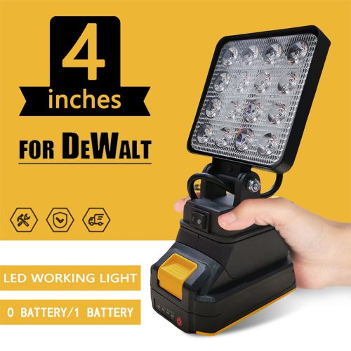 Zdjęcie Lampa Led do akumulatora Dewalt 18V 4-calowe przenośne reflektory Bezprzewodowe prace na świeżym powietrzu Wędkarstwo Ręczne narzędzie awaryjne Światło robocze