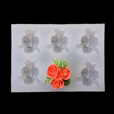 Image de Moule Silicone Fleur de Rose - Création de Bijoux en Résine
