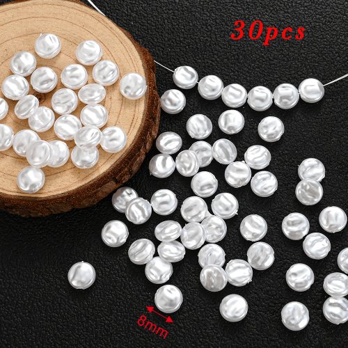 Bild von 20-200 stücke Weiß Perle Spacer Perlen Abs Acryl Imitation Perle Perlen Für Schmuck Machen Armband Halskette Ohrring DIY hand