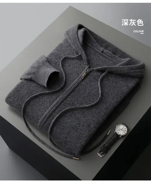 Image de Sweat à Capuche Homme Cachemire 2025 - Chaud & Élégant
