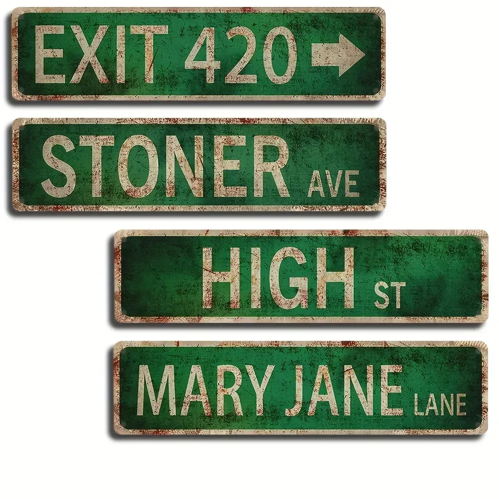 Immagine di Cartello Stradale Vintage Country Retrò Stoner Avenue 4 x16 10cm 40cm - Decorazione da Parete per Camera, Casa e Interni con Stile Retro