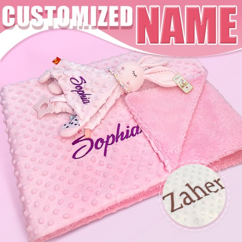 Personalizowany Kocyk Pluszowy dla Niemowląt – Idealny Prezent