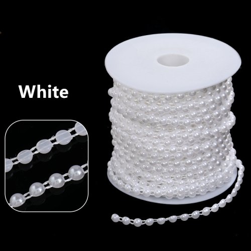Immagine di Ghirlanda di Perline Piatta Semicircolare in Plastica da 2 Metri - Decorazione per Feste Nuziali, Matrimoni e Eventi Speciali con Perline Colorate per Artigianato e Gioielli Fai Da Te