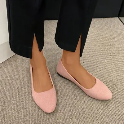 Image de Chaussures Plates Femme en Daim - Confort & Style