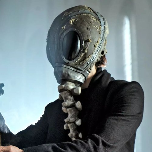 Image of Full-Head Latex Sandman Mask for Anime Cosplay – Scary Horror Halloween Prop for Adults