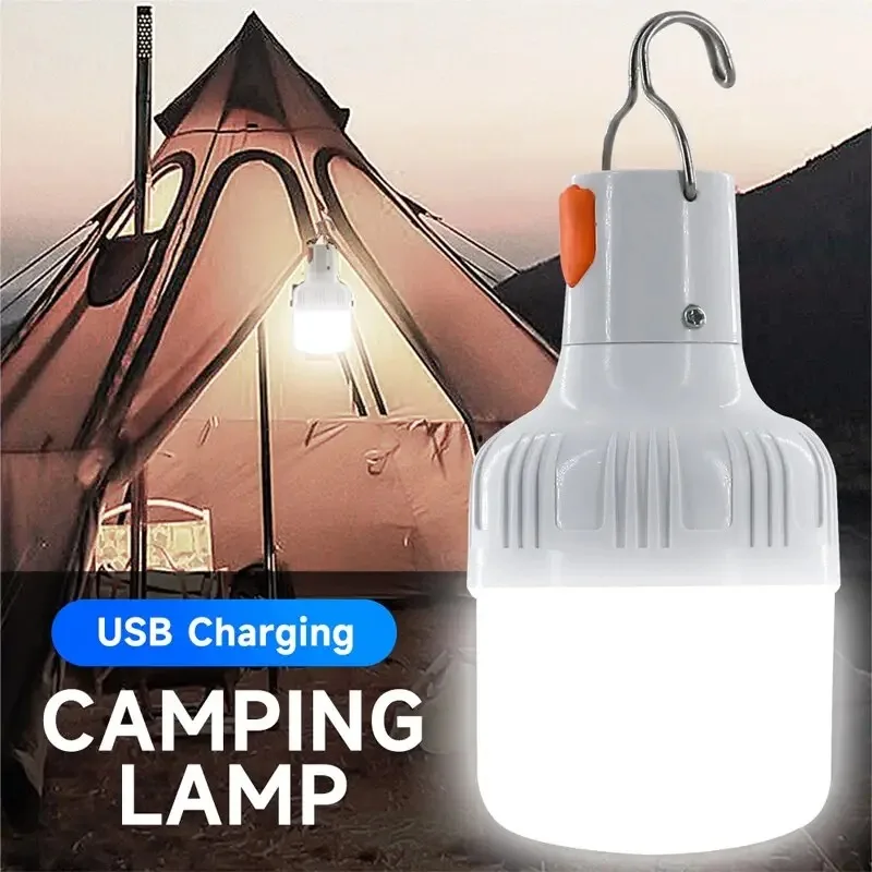 Immagine di Lampada LED Portatile Ricaricabile da 60W con USB - Luce di Emergenza per Campeggio, Pesca e Uso Esterno LT014