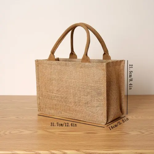 Image de Sac Fourre-Tout en Jute - Grand Capacité & Écologique