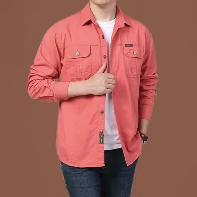 Image de Chemise Militaire Homme - Multi-Poches, Coton, Taille 5XL