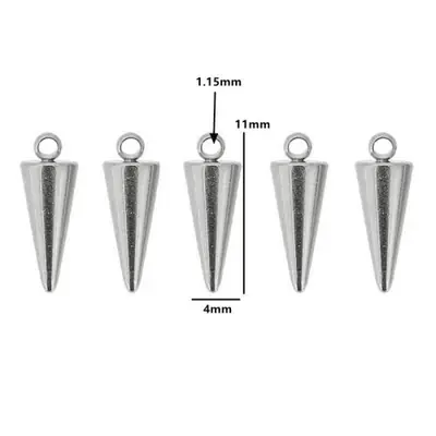 Image de Breloques Cône Acier Inoxydable - 10 Pièces pour Bijoux DIY