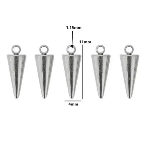 Image de Breloques Cône Acier Inoxydable - 10 Pièces pour Bijoux DIY