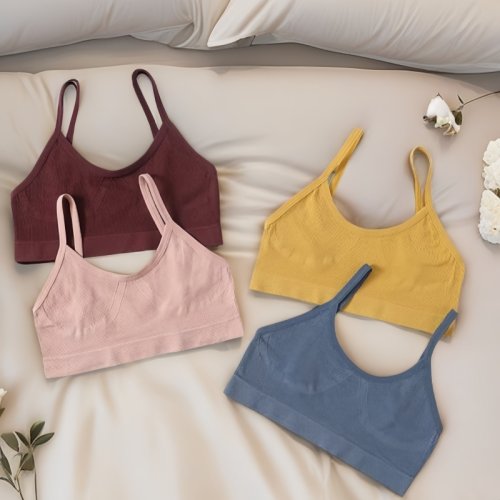 Image of Soft Seamless Push-Up Bra for Women – Comfortable Sport Underwear, Low Back Tube Bra, Sexy Lingerie & Crop Top Style Brassiere