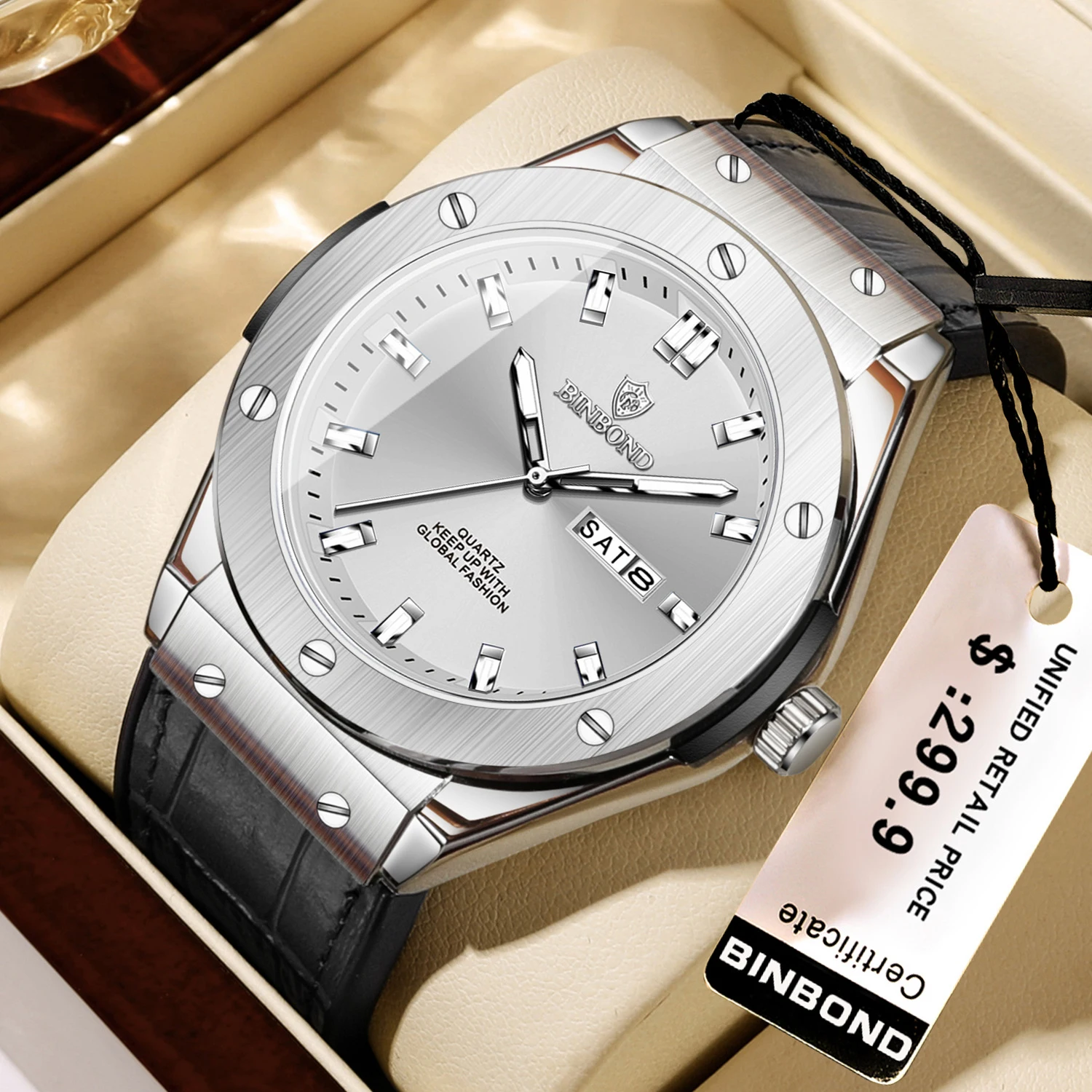 Imagen de Reloj de Cuero Elegante para Hombres - Estilo Casual y Lujo