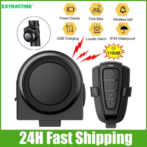 Imagen de Extractme-alarma inalámbrica para motocicleta, sistema de seguridad para bicicleta eléctrica, resistente al agua, con carga USB, alarma de vibración