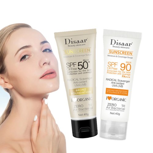 Image of Natural Organic Facial & Body Sunscreen Cream with Whitening, Anti-Aging, Oil Control & Deep Moisturizing SPF 90 Protection