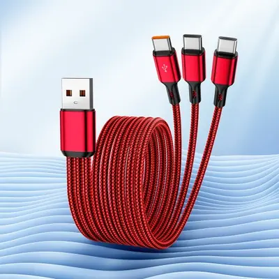 Image de Câble USB 3 en 1 Type-C 100W - Charge Rapide & Données