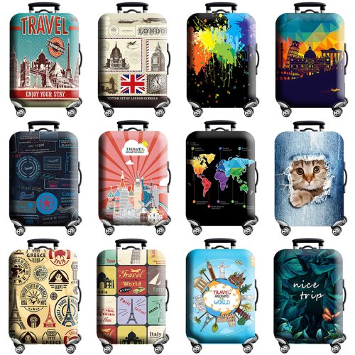 Immagine di Copertura Protettiva per Valigia con Mappa del Mondo