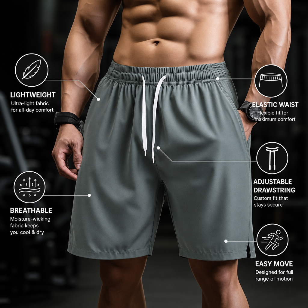 Image of Men's Sport Shorts 2025 Male Breathable Tennis Shorts Quick-Drying Badminton Trousers Outdoor Running Shorts Fitness Sportswear