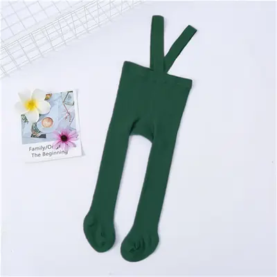 Image de Collants tricotés bébé 0-3T, couleur unie avec bretelles