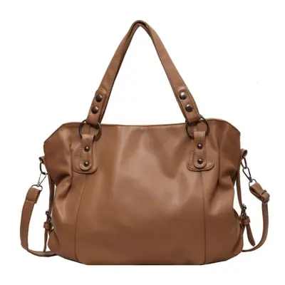 Image de Sac à main femme grand format en cuir souple, bandoulière A4