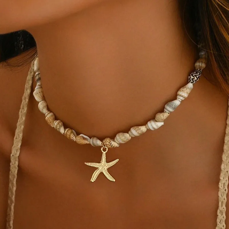 Imagen de Collar de Concha Playero con Estrella de Mar