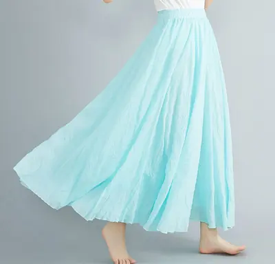 Image de Jupe Maxi Boho en Lin et Coton - Été 2020