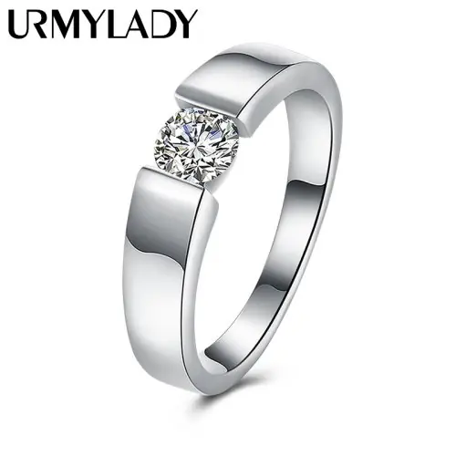 Image de Bague en Argent Sterling 925 avec Cristal Brillant - Tailles 7 à 10