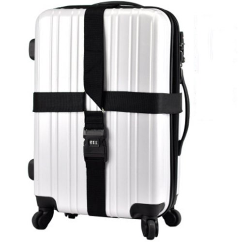 Image of Reinforced Adjustable Cipher Lock Travel Belt for Secure Luggage Packing and Trolley Suitcase Strapping