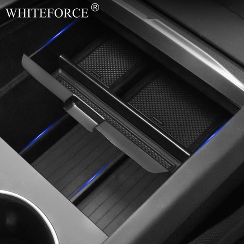 Afbeelding van Organisatieopbergdoos voor Tesla Model 3 Highland – Middenconsole met Armsteun, Boven- en Onderste Opslagvakken en Siliconen Antislipmatten