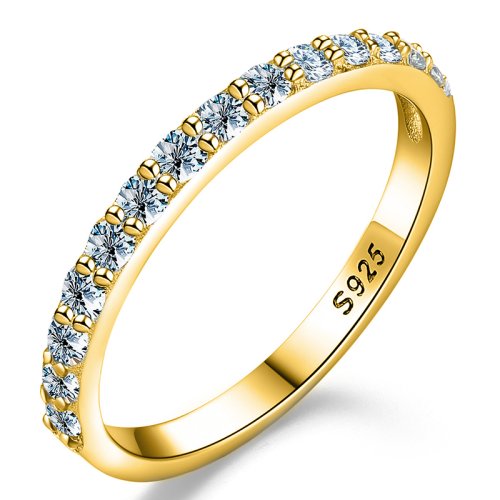 Bild von GRA Test bestandener Moissanit-Ring, passender Hochzeits-Diamantband für Frauen, 925er Sterlingsilbe...