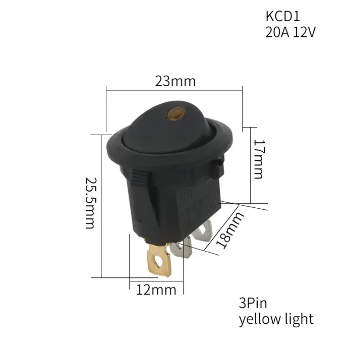 Image de Interrupteur LED Éclairé 12V/24V - Marche/Arrêt pour Voiture et Maison
