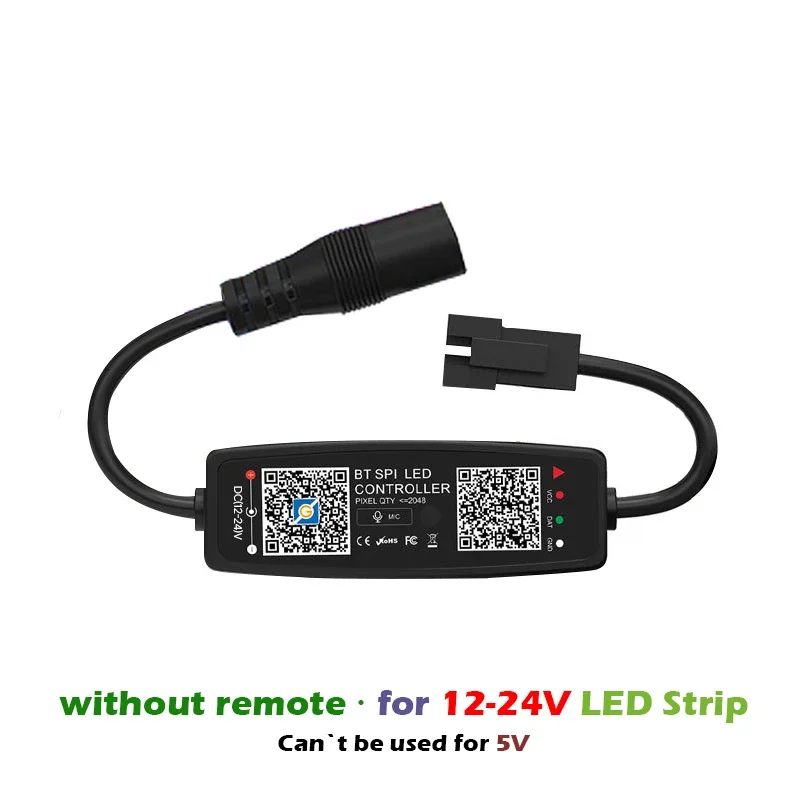 Imagen de Controlador LED RGB IC WS2812B con Bluetooth y 28 Teclas para Tiras de Luces LED de Píxel, Compatible con 5V, 12V y 24V CC, Control por Música para SK6812, WS2811 y WS2812