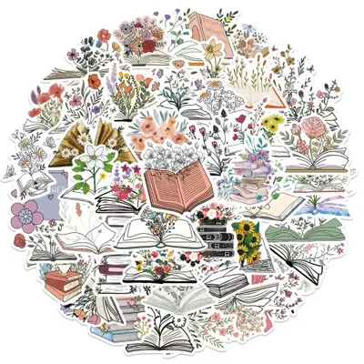 Image de Stickers Fleur Cartoon - 50 pcs