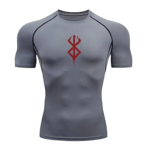 Image de T-Shirt de Compression Homme - Imprimé, Séchage Rapide & Protection Anti-Éruption