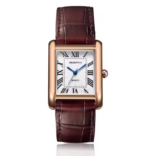 Image of Elegant Women's Quartz Watch with Simple Square Dial, Genuine Leather Strap, Waterproof Design – Perfect for Business and Everyday Wear