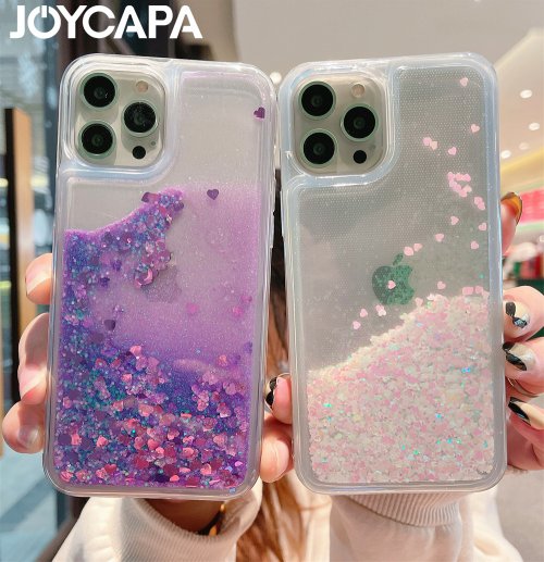 Afbeelding van Luxe Hart Glitter Case voor iPhone – Vloeibaar Drijfzand Effect