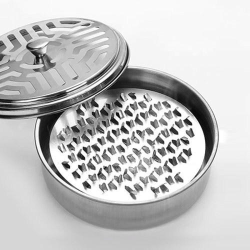 Imagen de Soporte para bobinas de mosquitos, caja de bobina para mosquitos de acero inoxidable con cubierta, b...