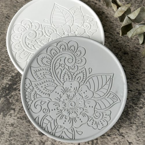 Afbeelding van Siliconen Bloemvormige Coaster Mal voor Epoxyhars, Kristal, Gips en Beton – DIY Ronde Koffie- en Wijnglascustard voor Thuisdecoratie