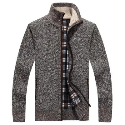 Image de Chandail Homme Automne-Hiver - Cardigan Chaud à Fermeture Éclair