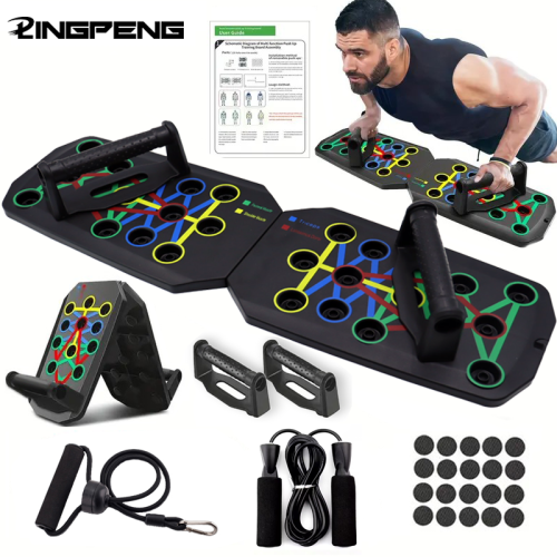 Immagine di Tavola da Allenamento Push Up Multifunzionale Portatile per Esercizi Addominali e Toracici - Attrezzo Fitness Domestico per Uomo