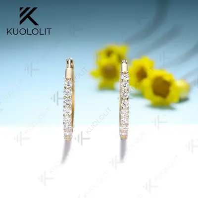 Image de Boucles d'oreilles Moissanite Or Jaune - Élégance & Éclat